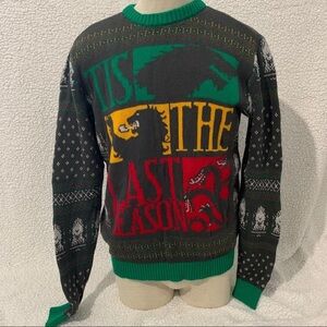 Game Of Thrones Men’s Christmas Ugly Sweater size L Tis the Last season